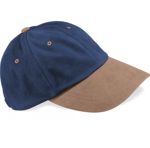 french navy / taupe Gorra de perfil bajo de algodón peinado - 6 paneles