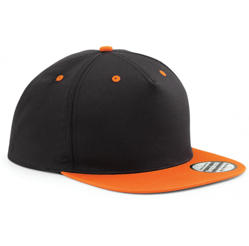 black / orange Gorra Snapback contrastada - 5 PANELES