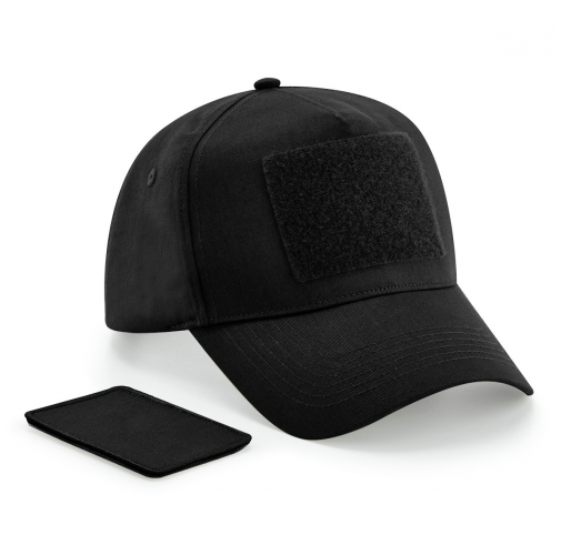 black Gorra de 5 paneles con parche extraíble