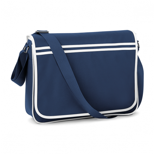 french navy / white Bolsa retro estilo mensajero