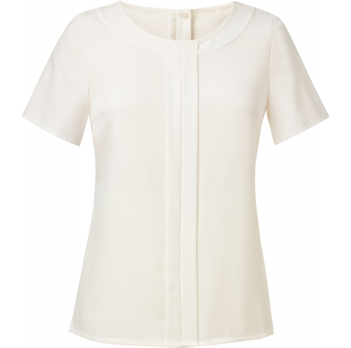 white Blusa Felina de crêpe de China