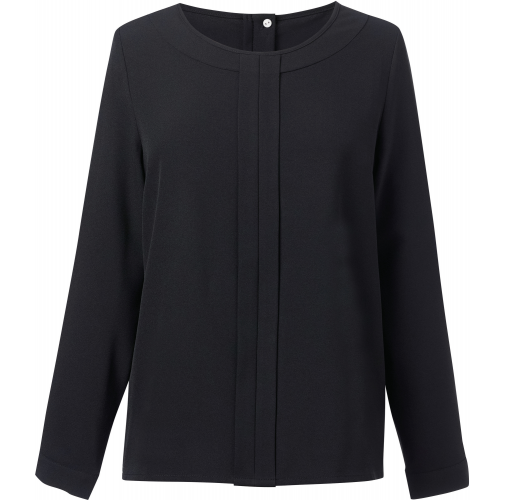 black Blusa Roma de crêpe de China