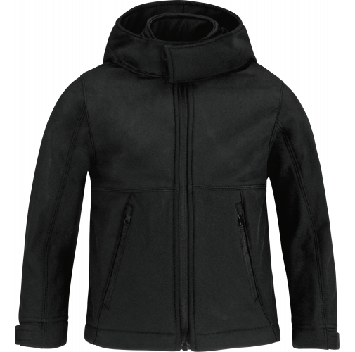 black Chaqueta Softshell con capucha niños