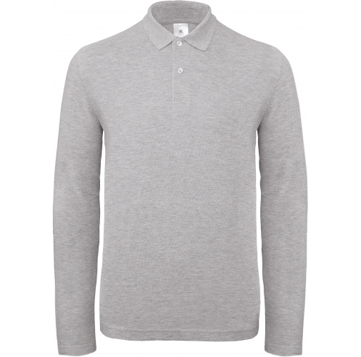 heather grey ID.001 Polo manga larga hombre