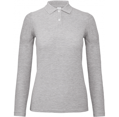 heather grey ID.001 Polo manga larga mujer