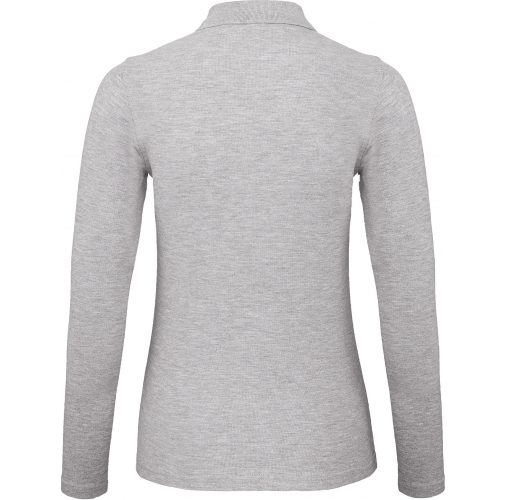 heather grey ID.001 Polo manga larga mujer
