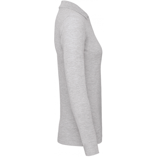 heather grey ID.001 Polo manga larga mujer