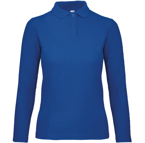 royal blue ID.001 Polo manga larga mujer