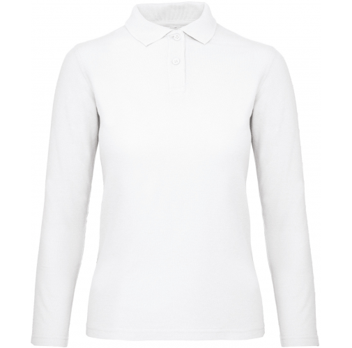 white ID.001 Polo manga larga mujer