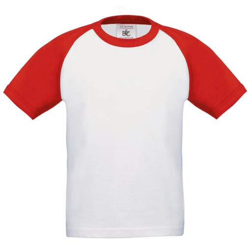 white / red Camiseta Baseball niños