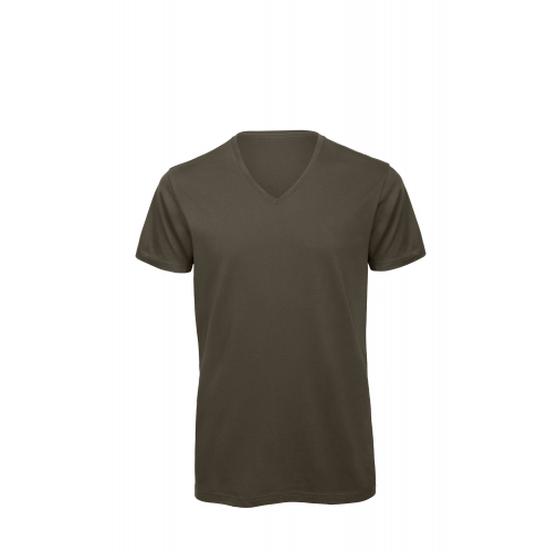 khaki Camiseta Orgánica Inspire cuello de pico hombre