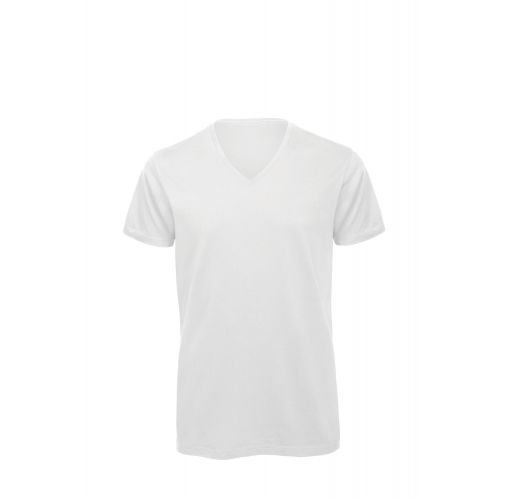 white Camiseta Orgánica Inspire cuello de pico hombre