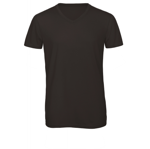 black Camiseta Triblend cuello de pico hombre