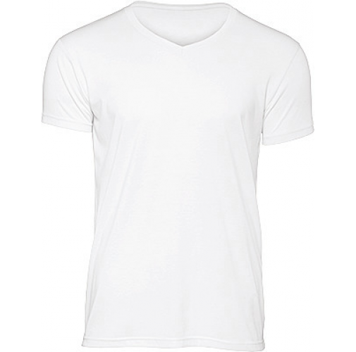 white Camiseta Triblend cuello de pico hombre