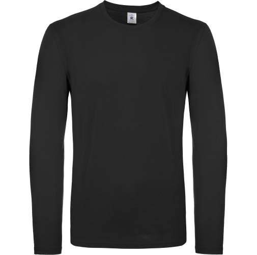 black Camiseta #E150 manga larga hombre