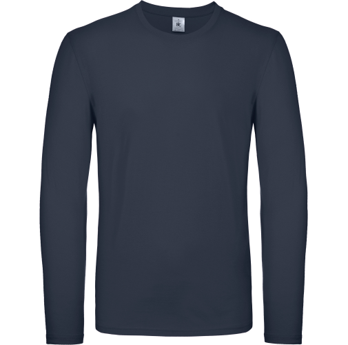 navy Camiseta #E150 manga larga hombre