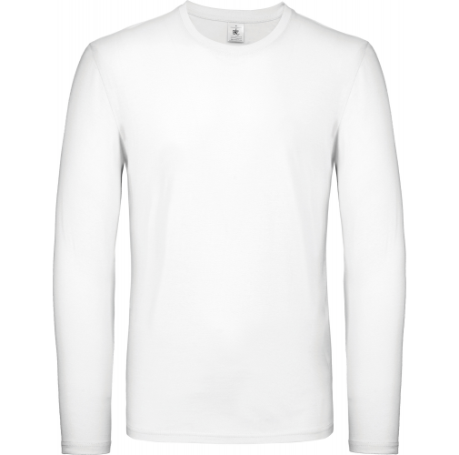 white Camiseta #E150 manga larga hombre