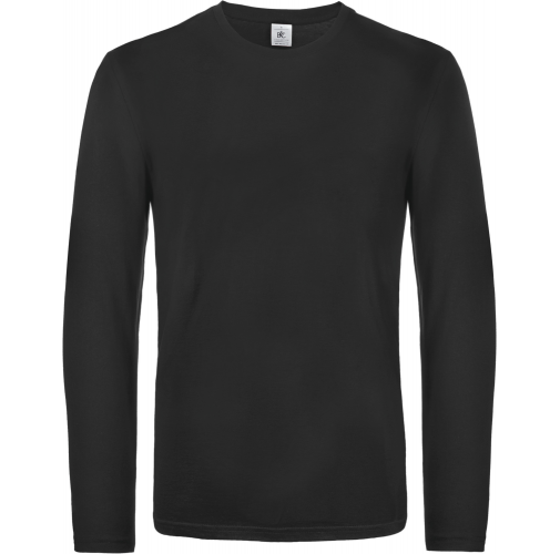 black Camiseta #E190 manga larga hombre