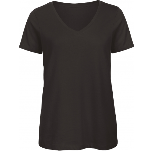 black Camiseta Organic Inspire cuello de pico mujer