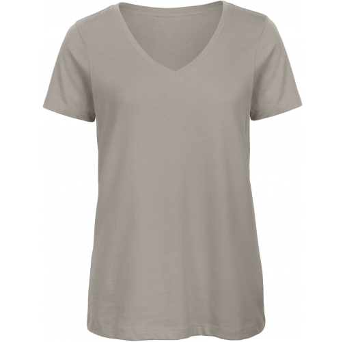 light grey Camiseta Organic Inspire cuello de pico mujer