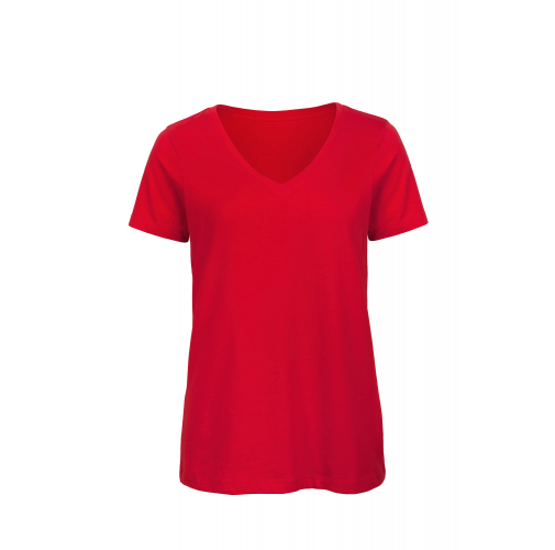 red Camiseta Organic Inspire cuello de pico mujer
