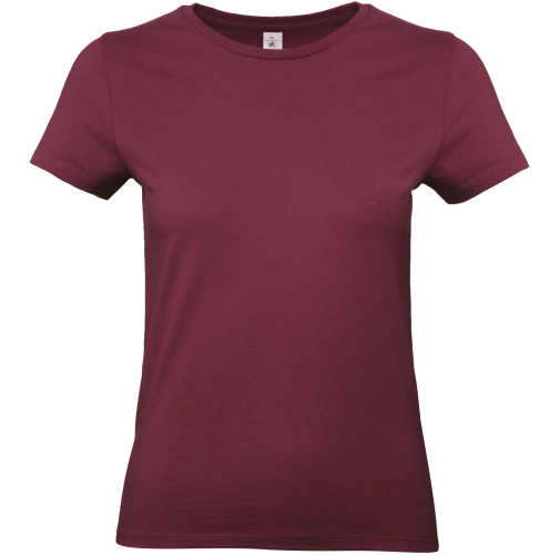 burgundy Camiseta #E190 mujer