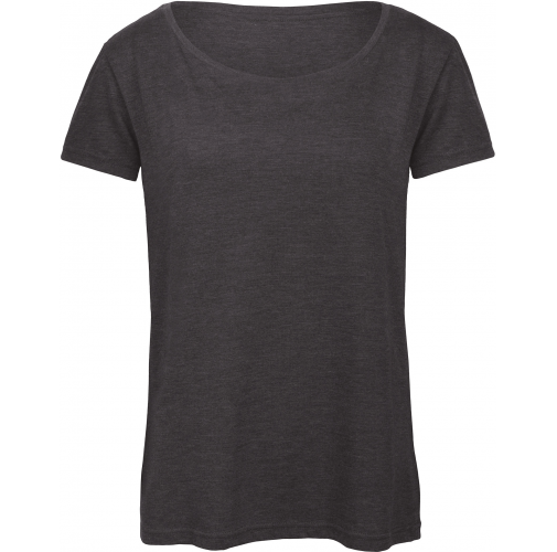 heather dark grey Camiseta Triblend mujer
