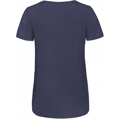 heather navy Camiseta Triblend cuello de pico mujer