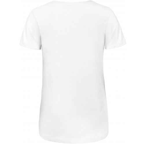 white Camiseta Triblend cuello de pico mujer