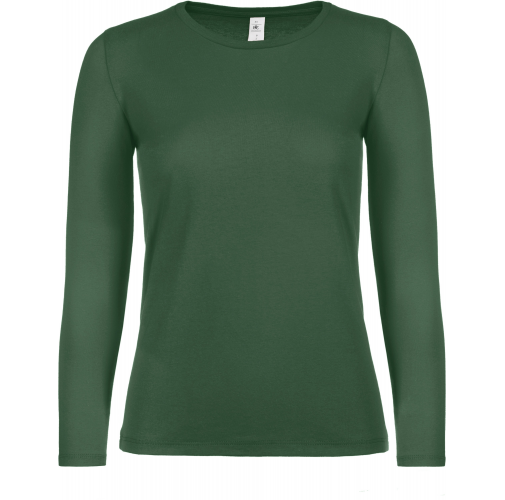 bottle green Camiseta #E150 manga larga mujer