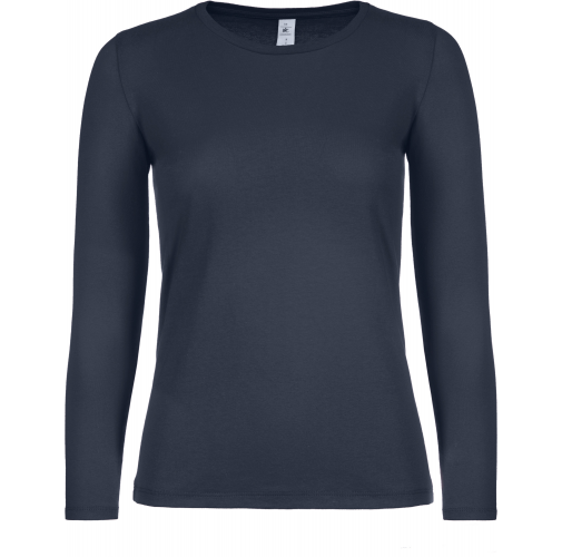 navy Camiseta #E150 manga larga mujer