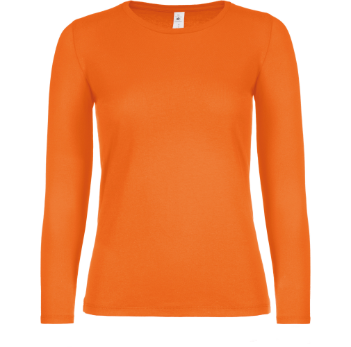 orange Camiseta #E150 manga larga mujer