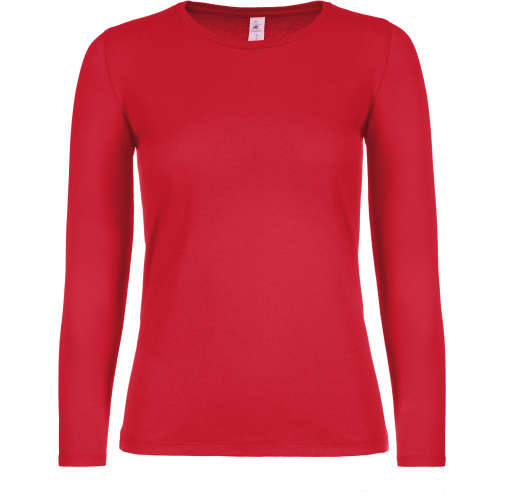 red Camiseta #E150 manga larga mujer