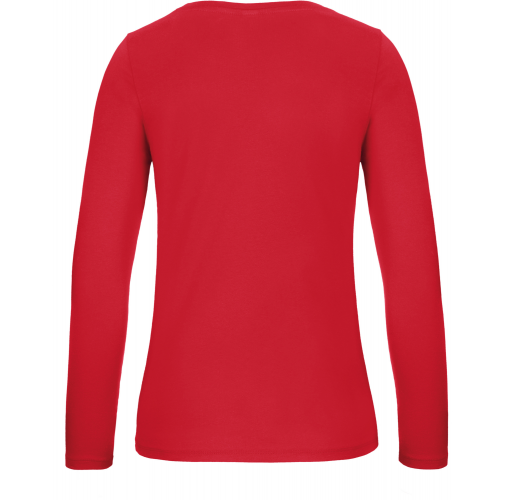 red Camiseta #E150 manga larga mujer