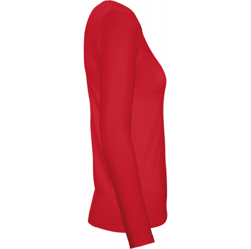 red Camiseta #E150 manga larga mujer