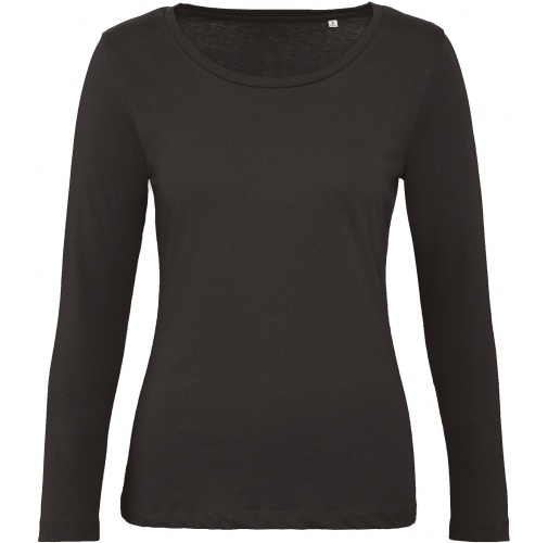 black Camiseta orgánica Inspire manga larga mujer