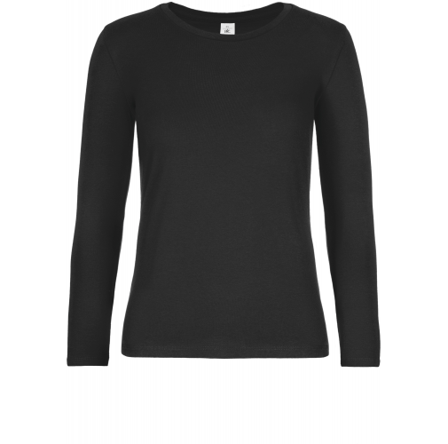 black Camiseta #E190 manga larga mujer