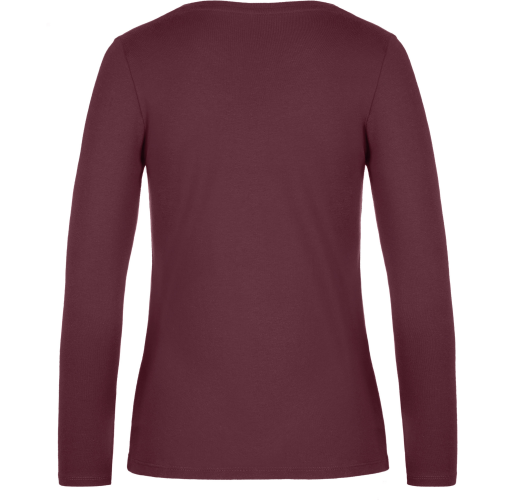 burgundy Camiseta #E190 manga larga mujer