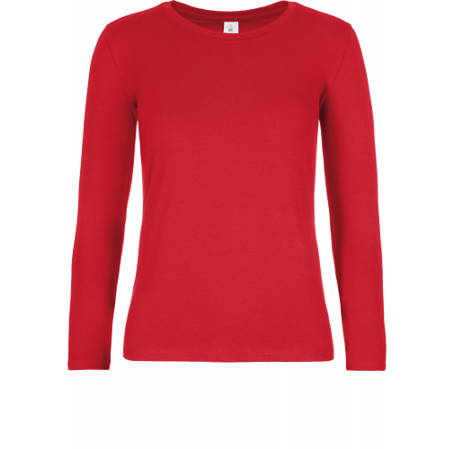 red Camiseta #E190 manga larga mujer