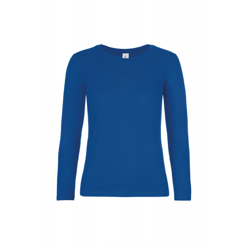 royal blue Camiseta #E190 manga larga mujer