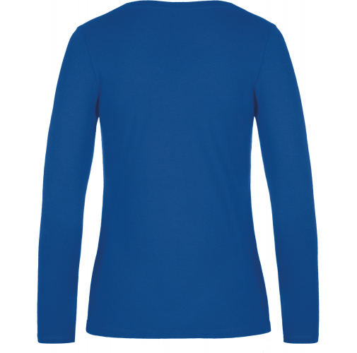 royal blue Camiseta #E190 manga larga mujer