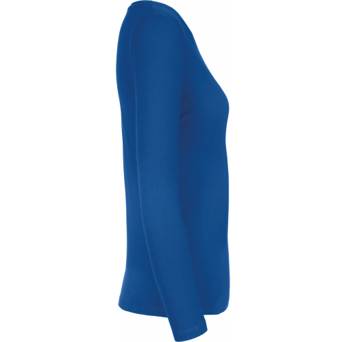 royal blue Camiseta #E190 manga larga mujer