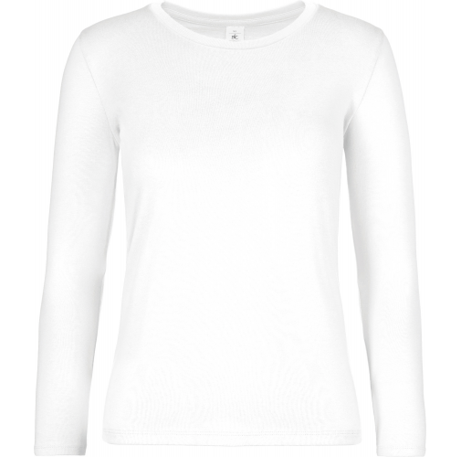 white Camiseta #E190 manga larga mujer