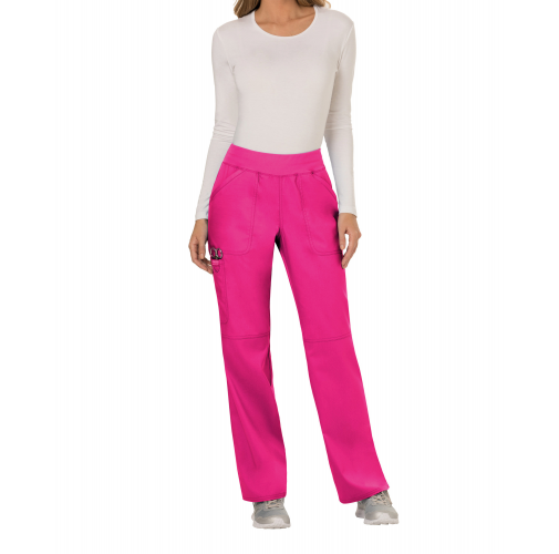 electric pink Pantalones cargo de tiro medio mujer<br/>
