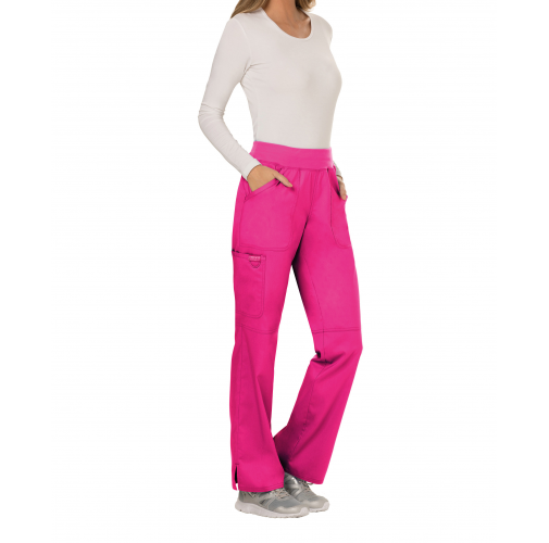 electric pink Pantalones cargo de tiro medio mujer<br/>