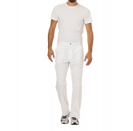 white Pantalones cargo con bragueta hombre<br/>