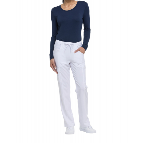 white Pantalones de tiro medio mujer<br/>