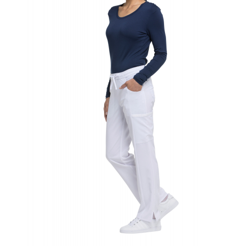 white Pantalones de tiro medio mujer<br/>