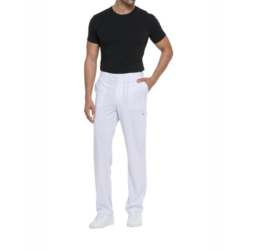 white Pantalón con cordón de ajuste y tiro estándar hombre<br/>