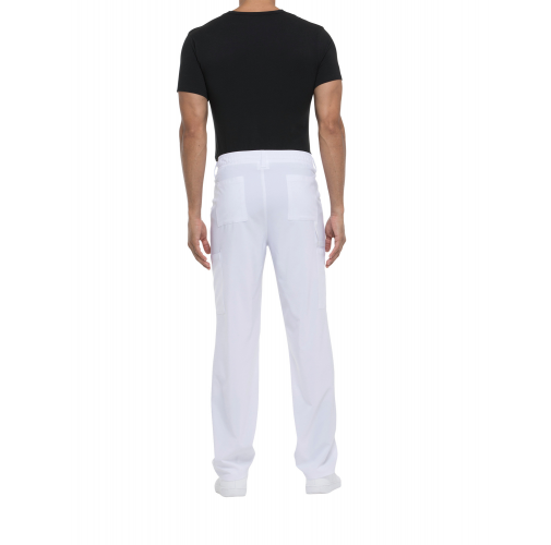 white Pantalón con cordón de ajuste y tiro estándar hombre<br/>